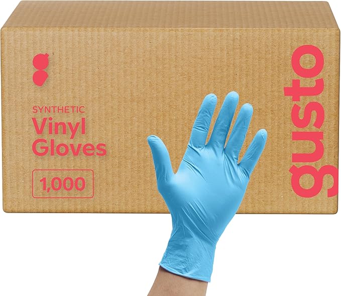 1000ct Synthetic Vinyl Blend Disposable Plastic Gloves - Medium
