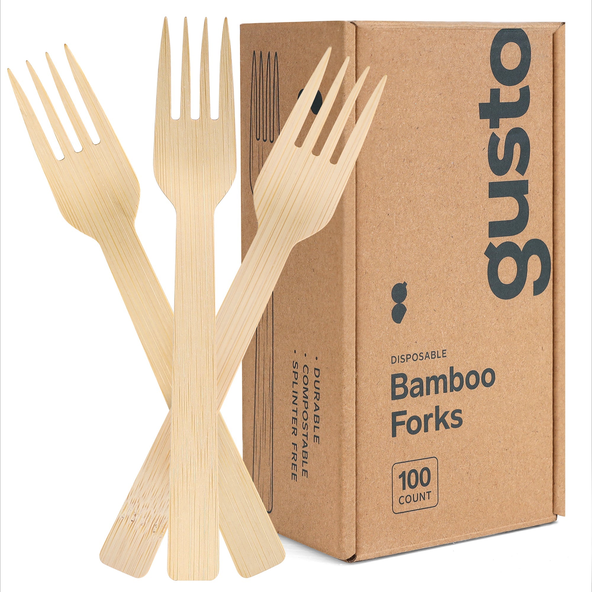 [Case of 1200] Natural Bamboo Disposable Forks - Biodegradable and Eco-Friendly Utensils for Outdoors, Parties, and Events…