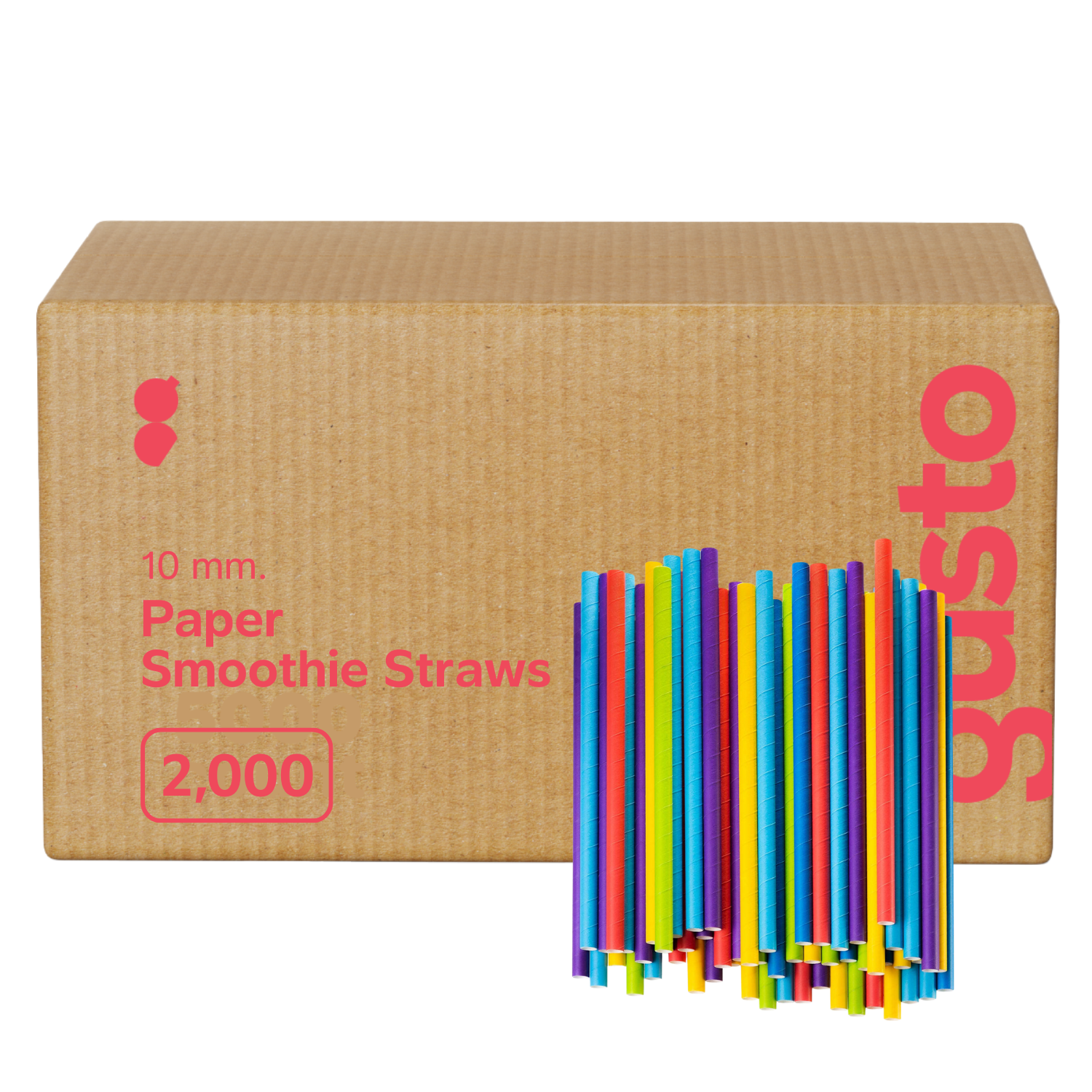 [Case of 2000] 10 mm Paper Smoothie Straws