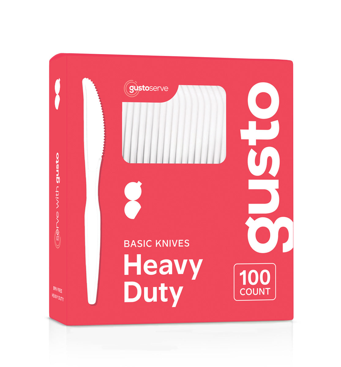 1800ct Heavy Duty Disposable Basic Plastic Knives - White - Comfy Package