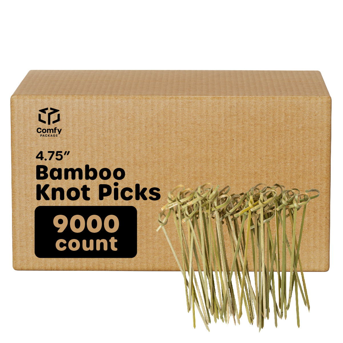 [Case of] Bamboo Knot Picks - 4.75 Inch Appetizer, Sandwich, & Cocktail Drinks Skewer Toothpicks