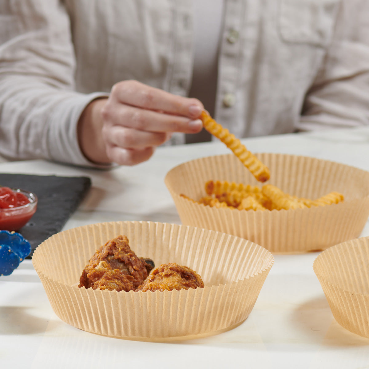 6.3 Inch Disposable Round Air Fryer Liners - Thumbnail 3