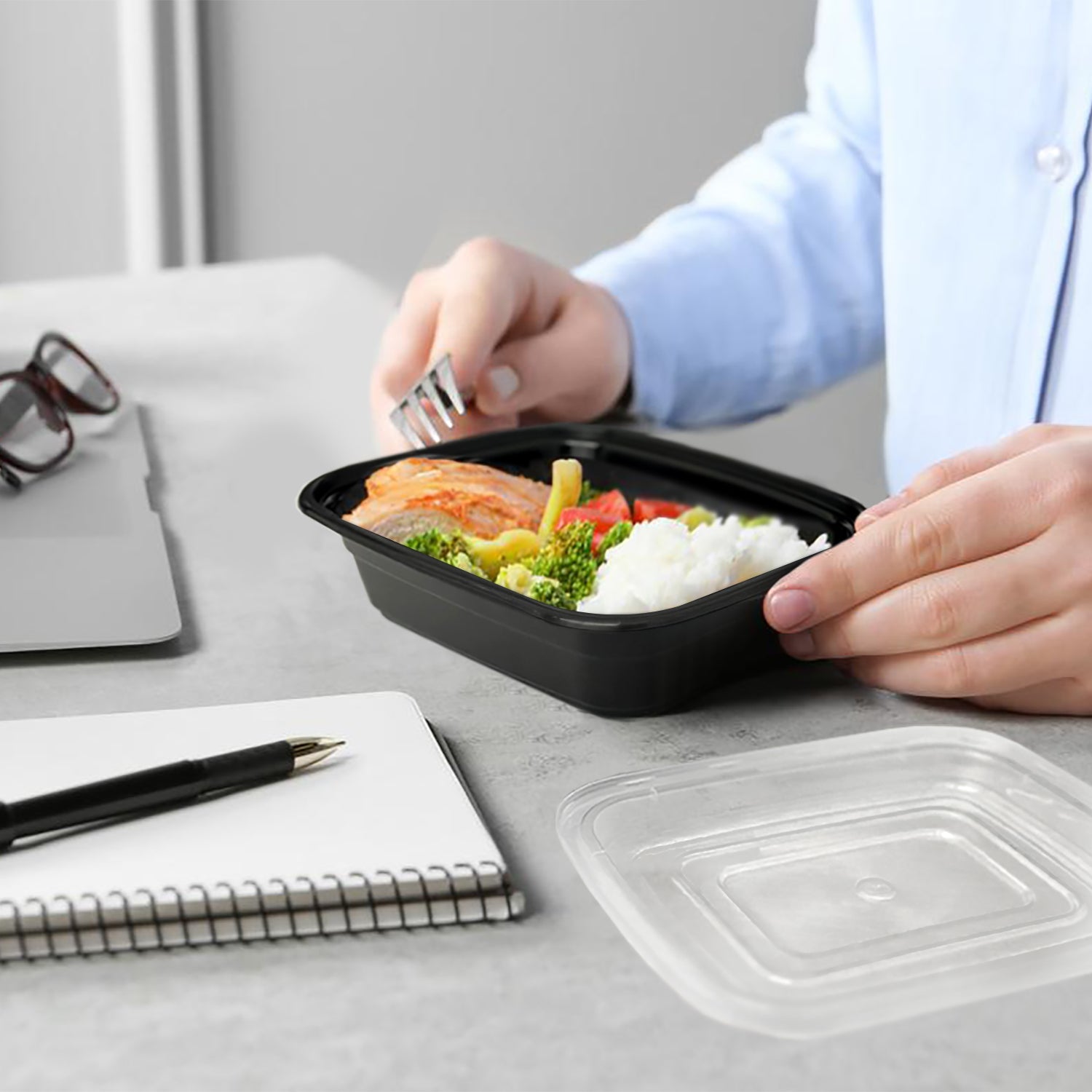 12 oz - 1 Compartment Reusable Meal Prep Containers - Comfy Package
