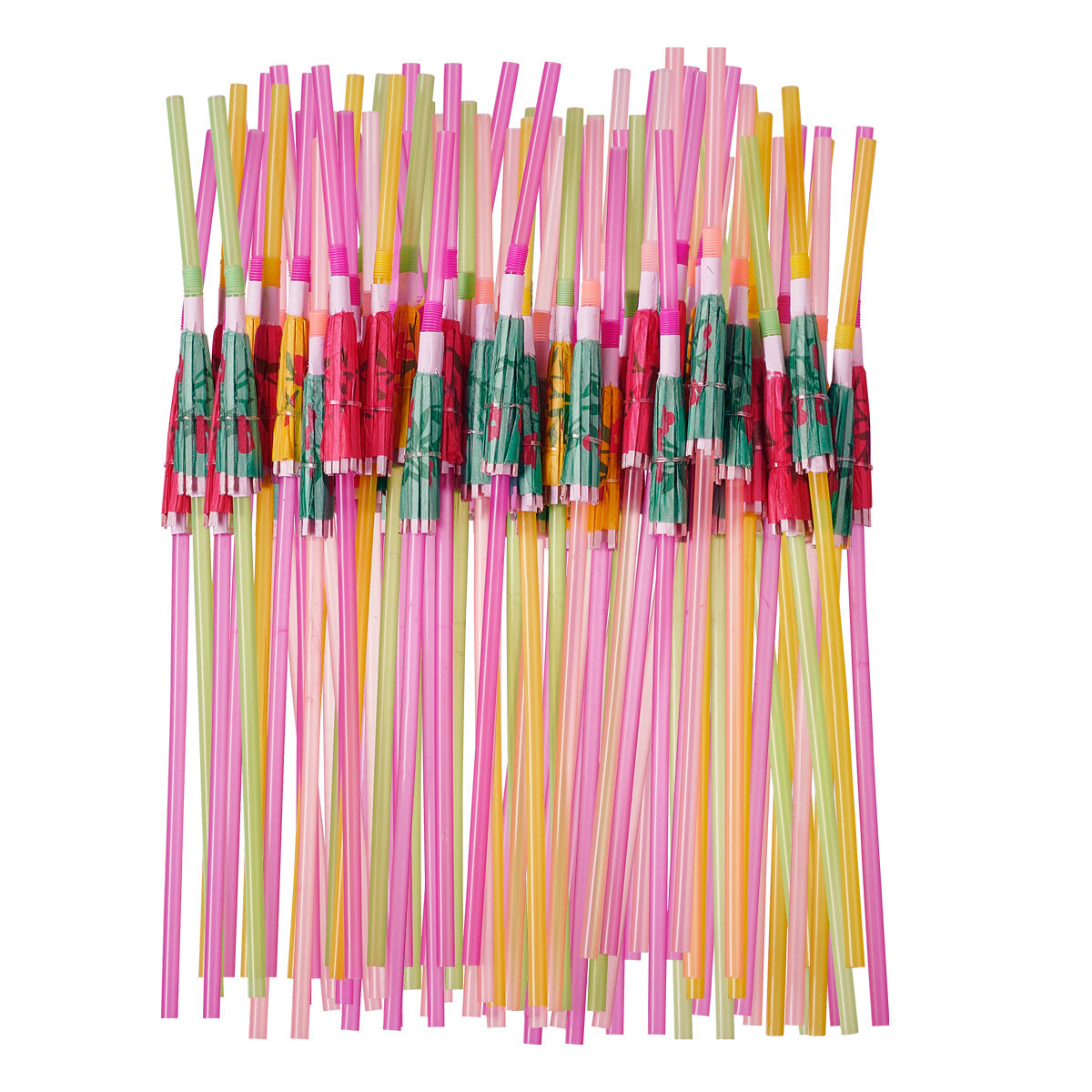 1200ct Umbrella Cocktail Flexible Straws Assorted Colors - Comfy Package