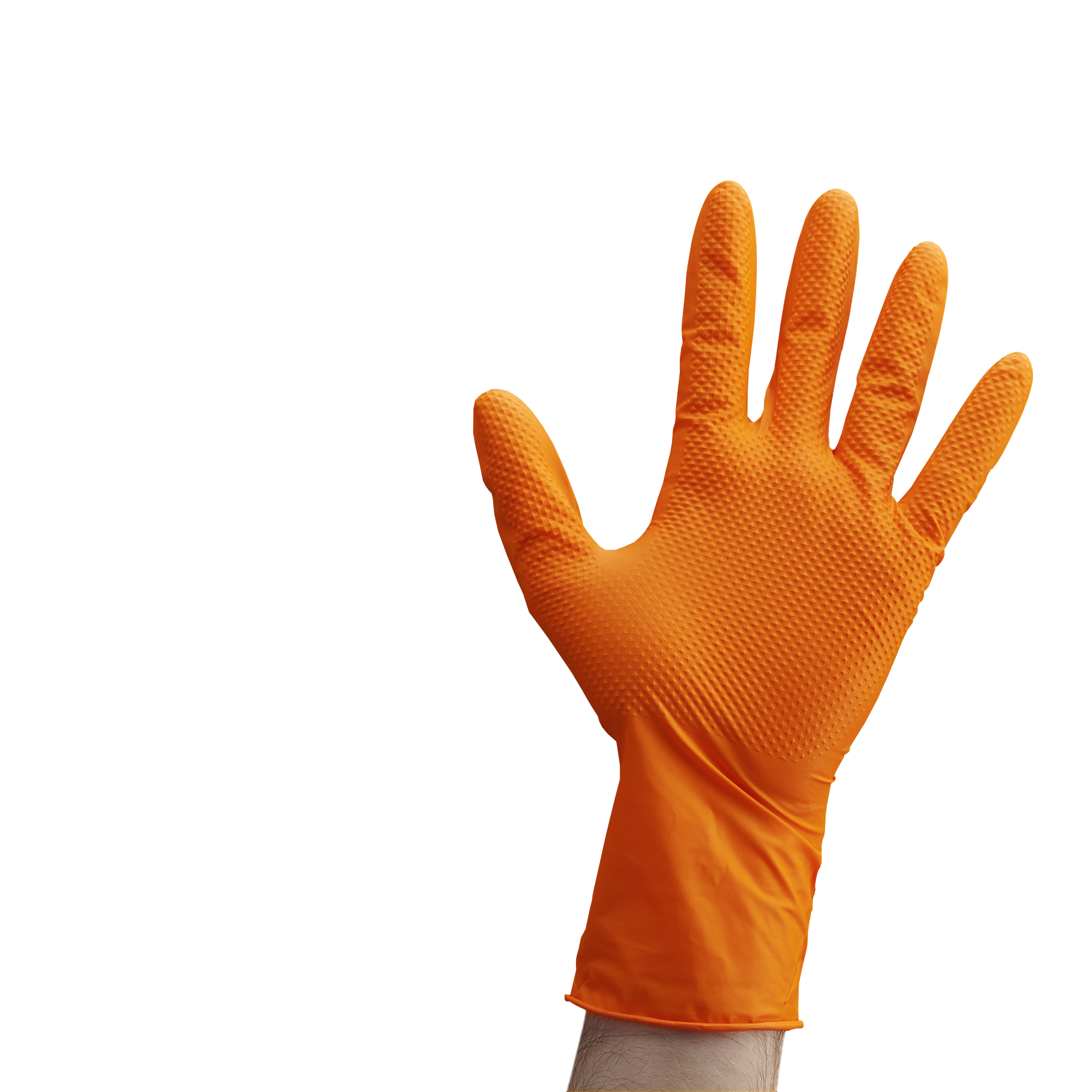 [Case of 1000] 8 Mil Disposable Orange Nitrile Heavy-Duty Gloves, Industrial, Diamond Texture - X-Large