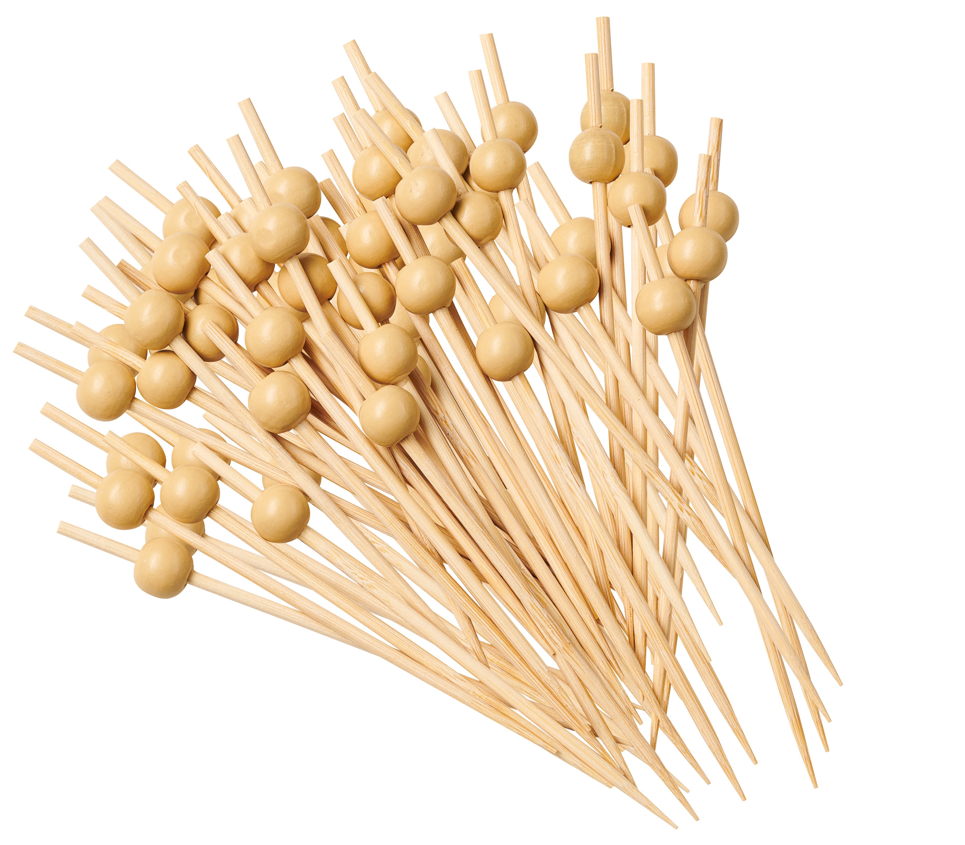 [Case of 10,000] Cocktail Picks & Food Toothpicks - 4.7 Inch Wooden Pick Skewers for Drinks & Appetizers - Fancy Wooden Pearl Picks…