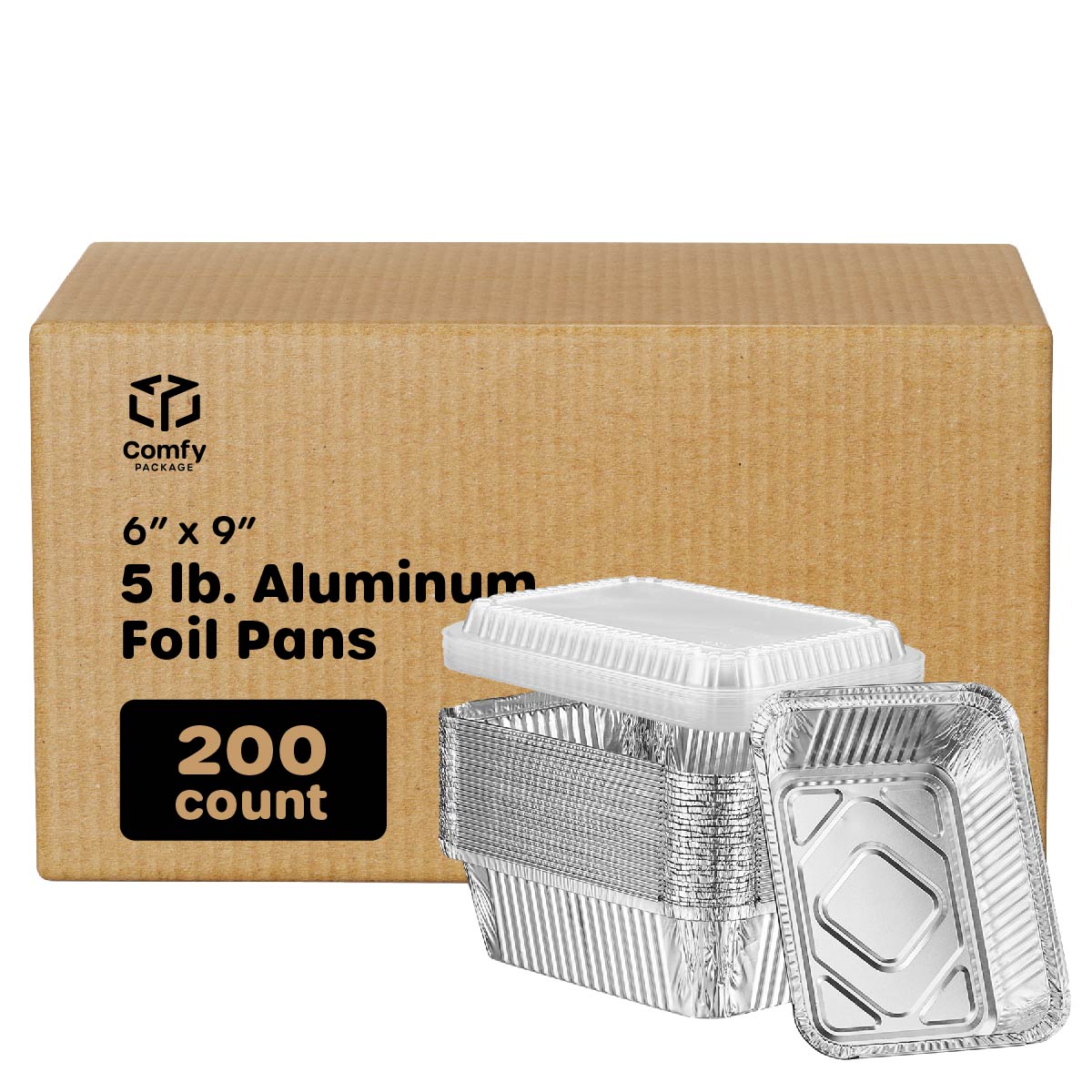 5 lb. capacity, Disposable Aluminum Foil Pans