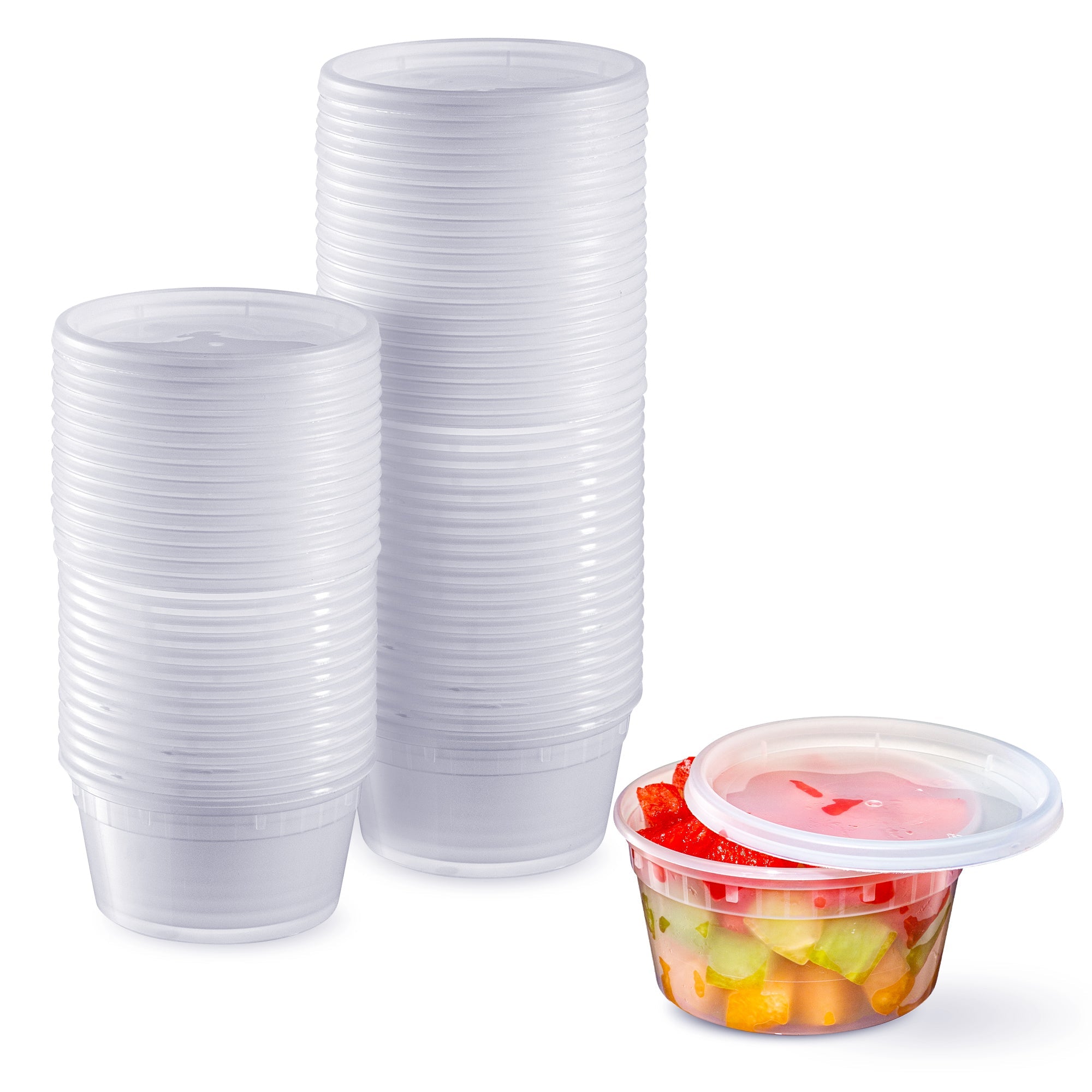 12 oz. Plastic Deli Food Storage Containers with Airtight Lids 48 Sets - Comfy Package