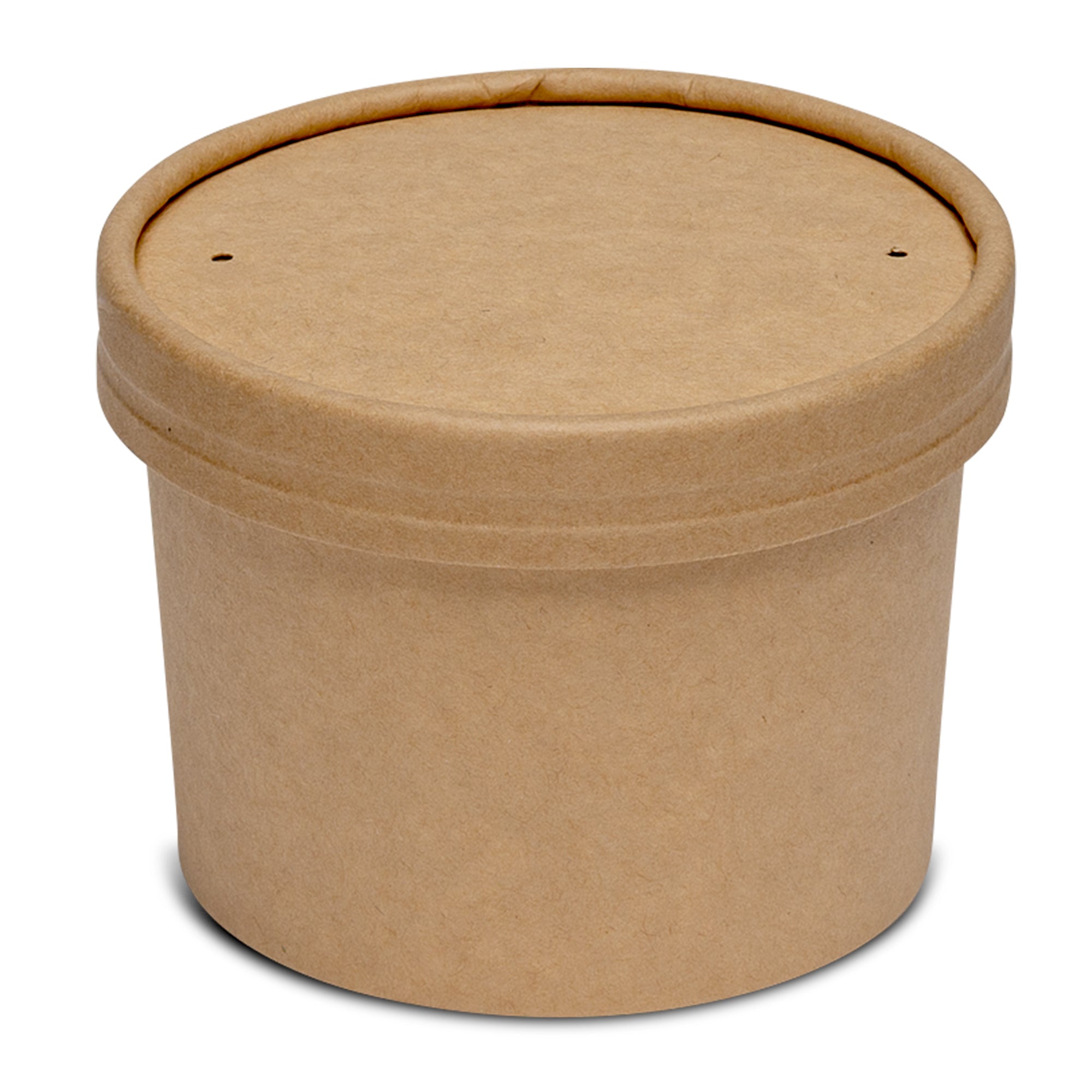 [Case of 250] 12 oz. Paper Food Containers With Vented Lids, To Go Hot Soup Bowls, Disposable Ice Cream Cups, Kraft