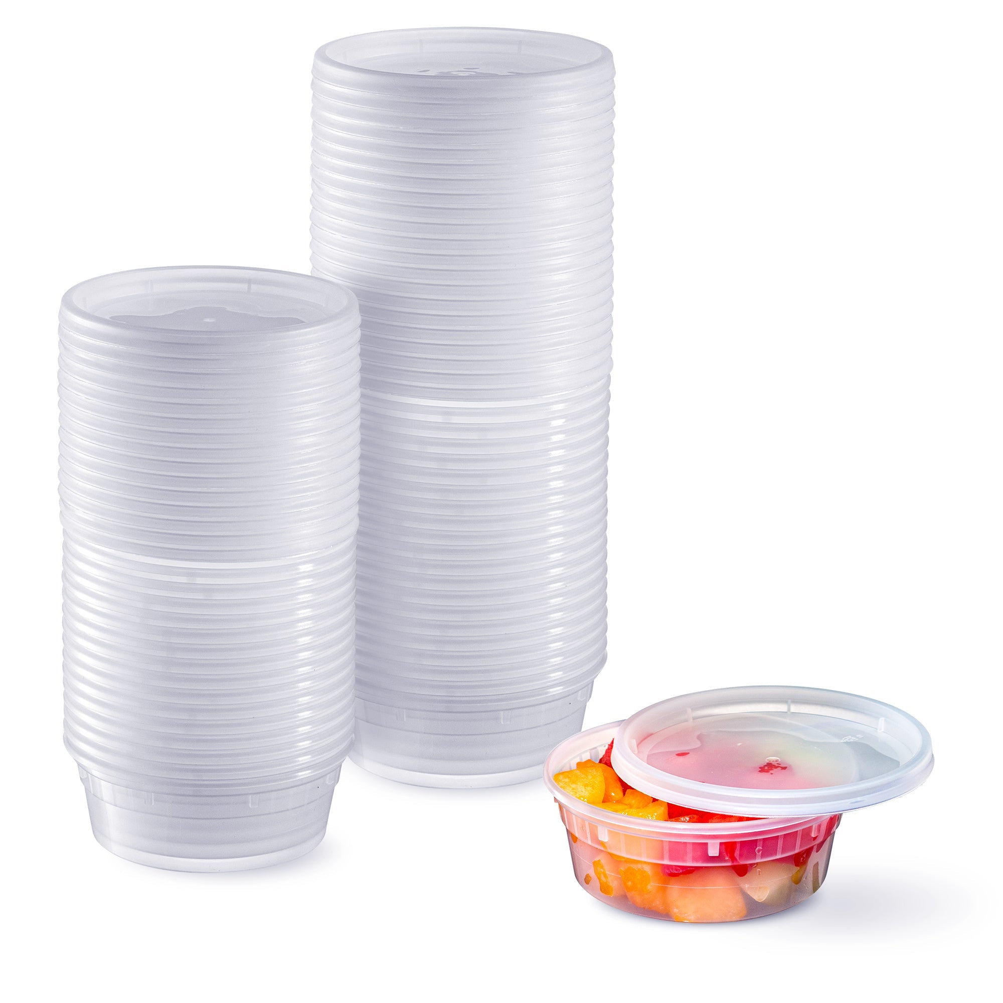 8 oz. Plastic Deli Food Storage Containers with Airtight Lids - Comfy Package