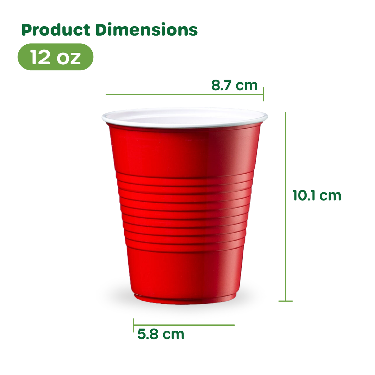 Disposable Party Plastic Cups 12 oz. Red Drinking Cups