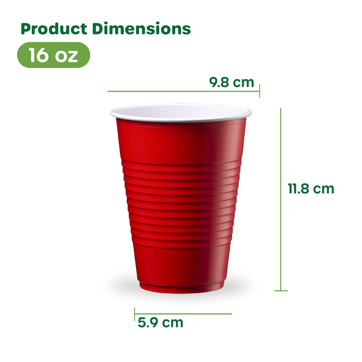 Disposable Party Plastic Cups 16 oz. Red Drinking Cups