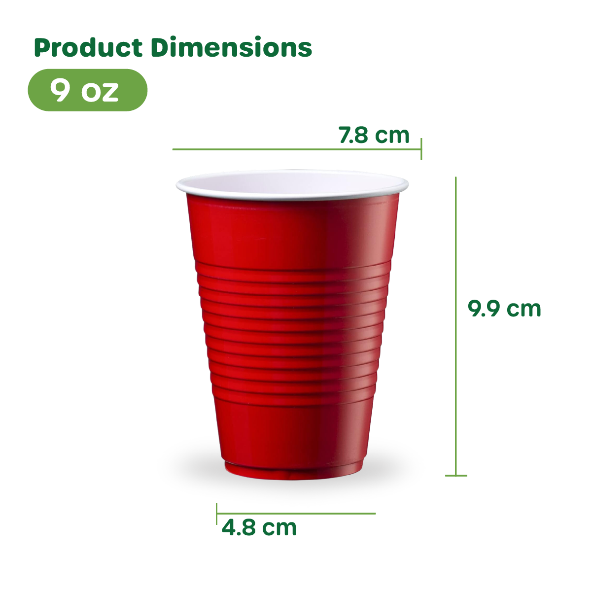 Disposable Party Plastic Cups 9 oz. Red Drinking Cups