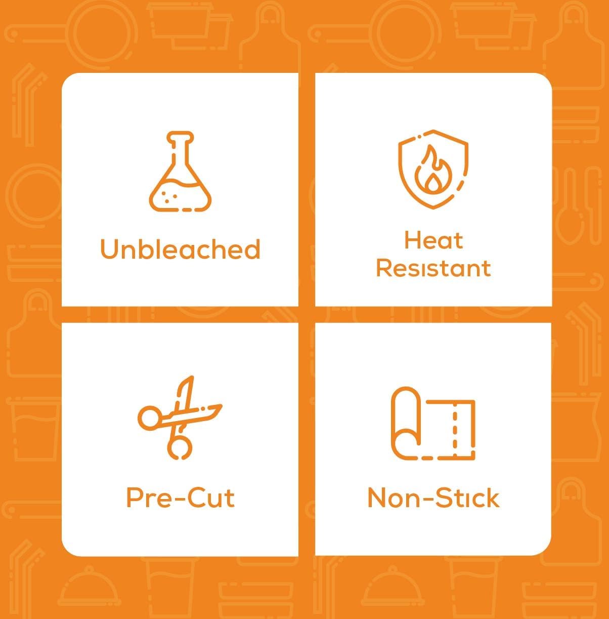 [16 x 24 Inch] Precut Baking Parchment Paper Sheets Unbleached Non-Stick Sheets - Kraft - Comfy Package