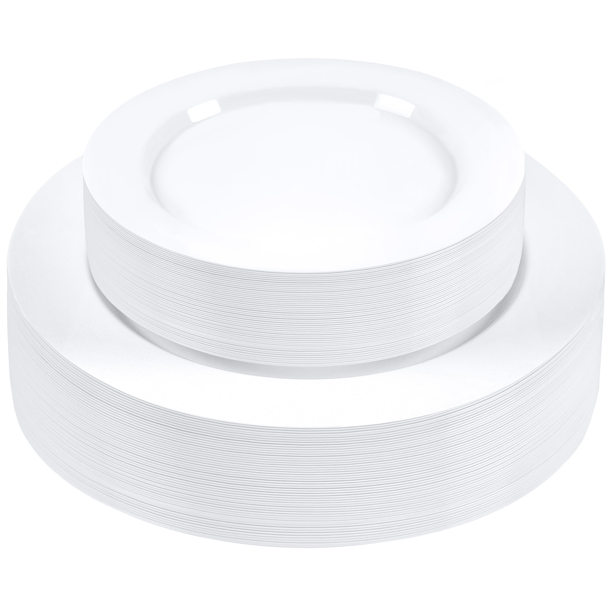 Combo White Plastic Plates - Premium Heavy-Duty  Disposable 10.25" Dinner Party Plates and  Disposable 7.5" Salad Plates