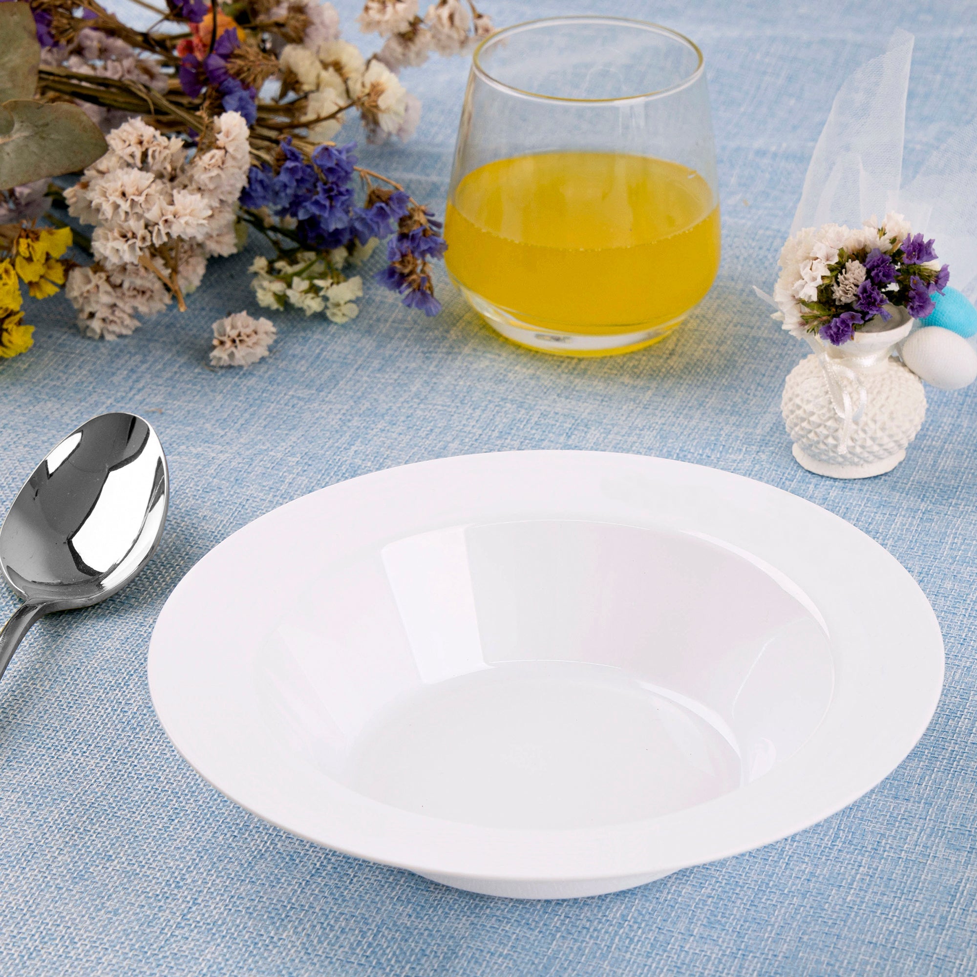 12 oz. White Plastic Dessert Bowls - Comfy Package