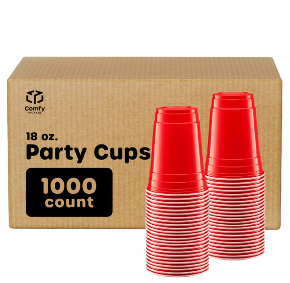 [Case of 1000] 18 oz. Red Party Cups