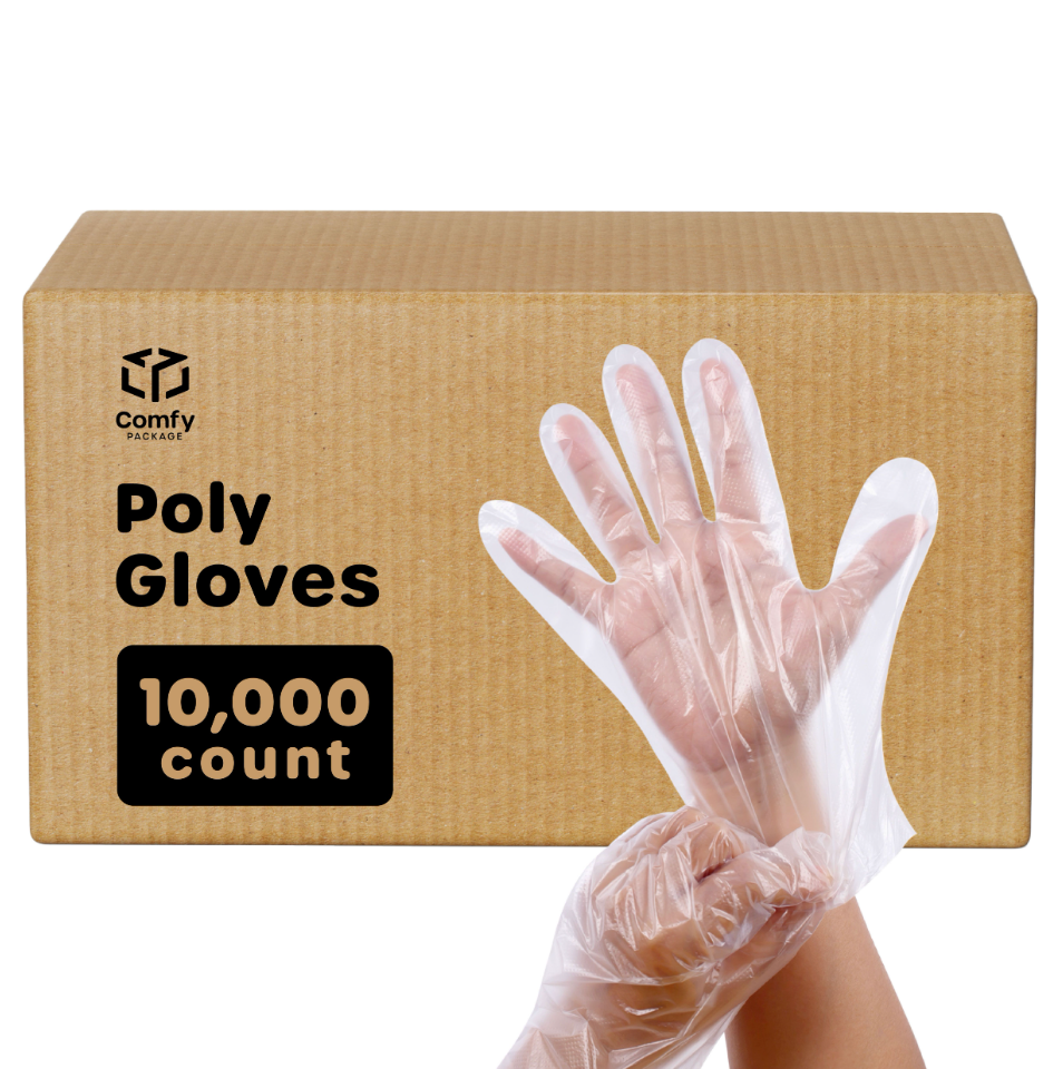 [Case of 10000] Disposable Poly Plastic Gloves for Cooking, Food Prep and Food Service | Latex & Powder Free - One Size Fits Most