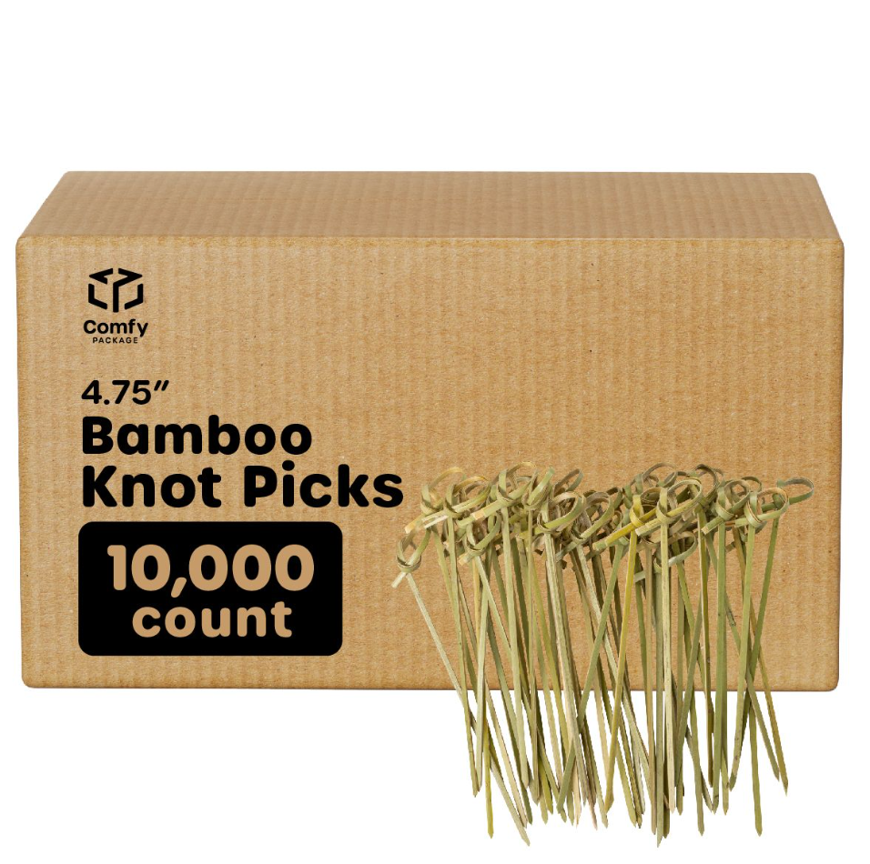 [Case of] Bamboo Knot Picks - 4.75 Inch Appetizer, Sandwich, & Cocktail Drinks Skewer Toothpicks