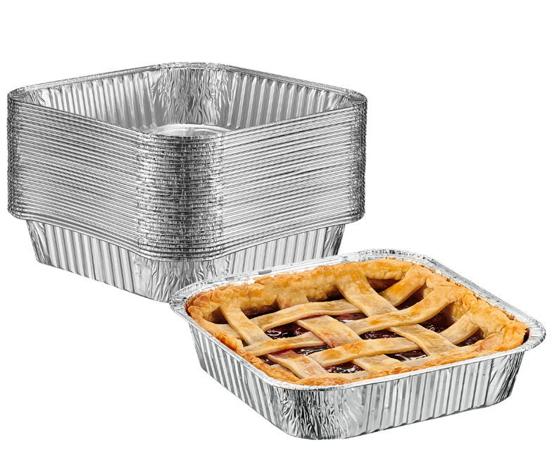 8x8 - 600ct Square Foil Pans - Disposable Food Containers (Without Lids) - Comfy Package