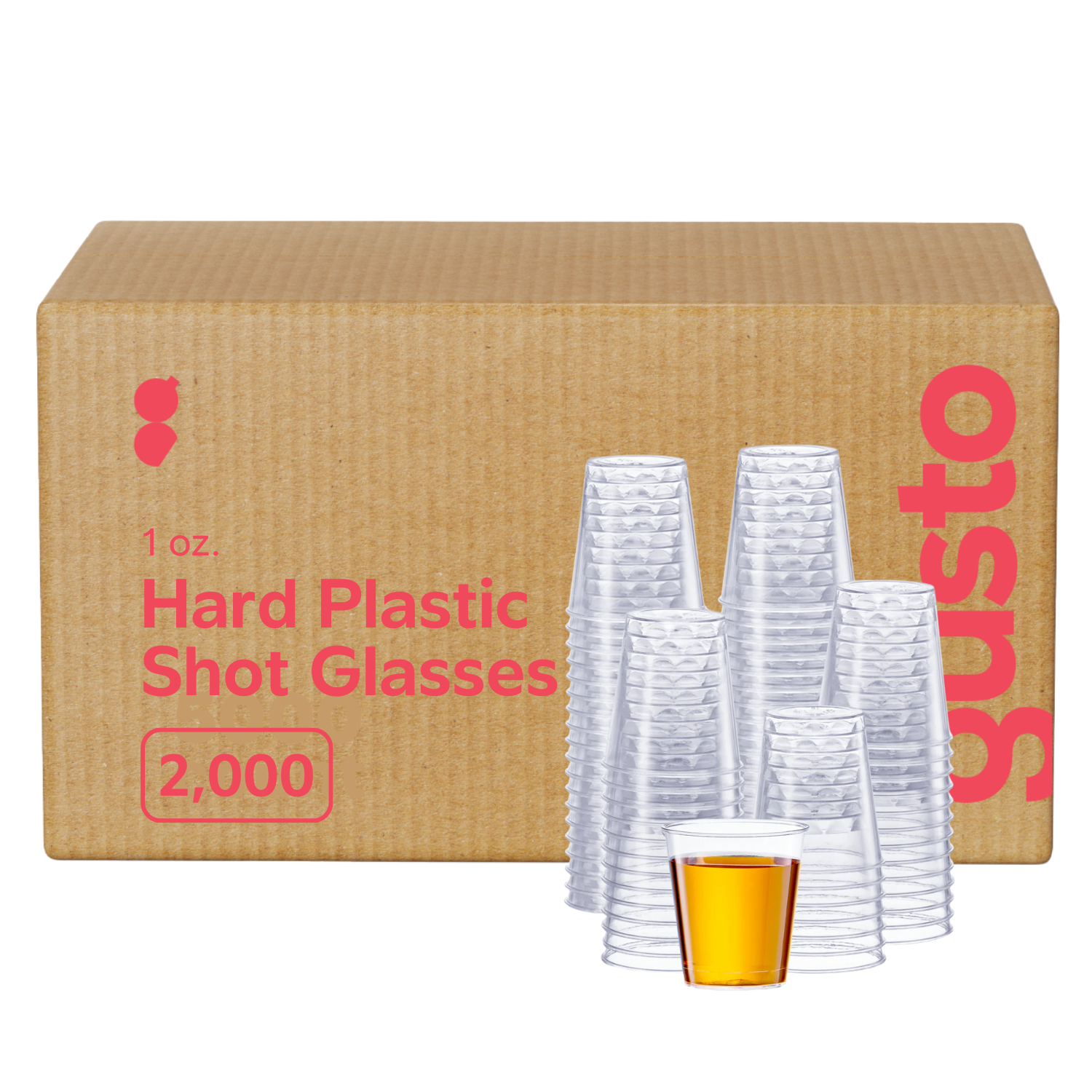 [Case of 2000] Clear Hard Plastic Shot Glasses [1 oz.] Disposable Shot Cups