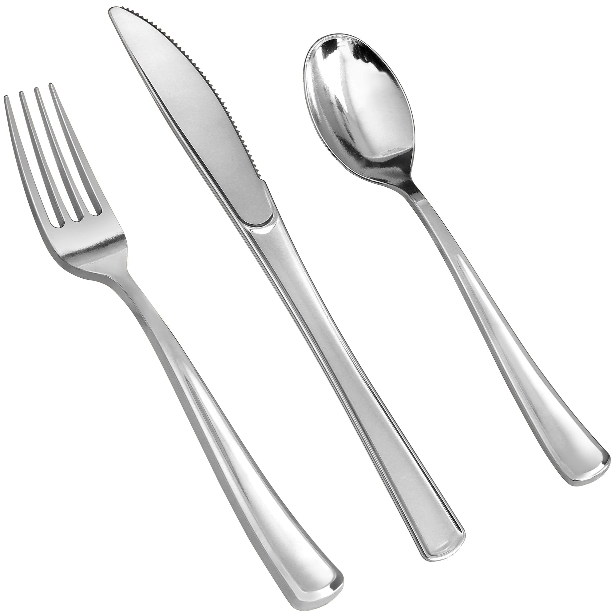 300ct Elegant Cutlery Combo Forks Spoons Knives - Silver - Comfy Package