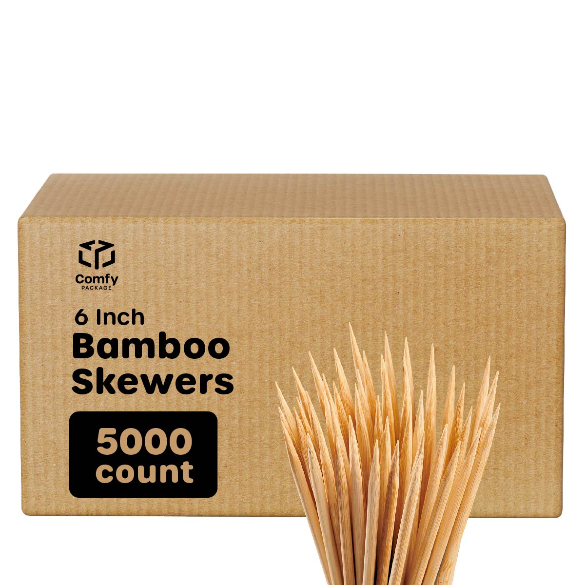 6 Inch Bamboo Skewers For Kabob, Grilling, Fruits, Appetizers, and Cocktails