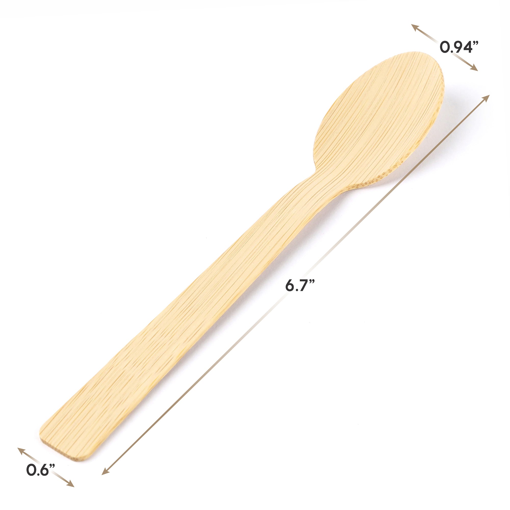 [100 Count] Natural Bamboo Disposable Spoons - Biodegradable and Eco-Friendly Utensils for Outdoors, Parties, and Events