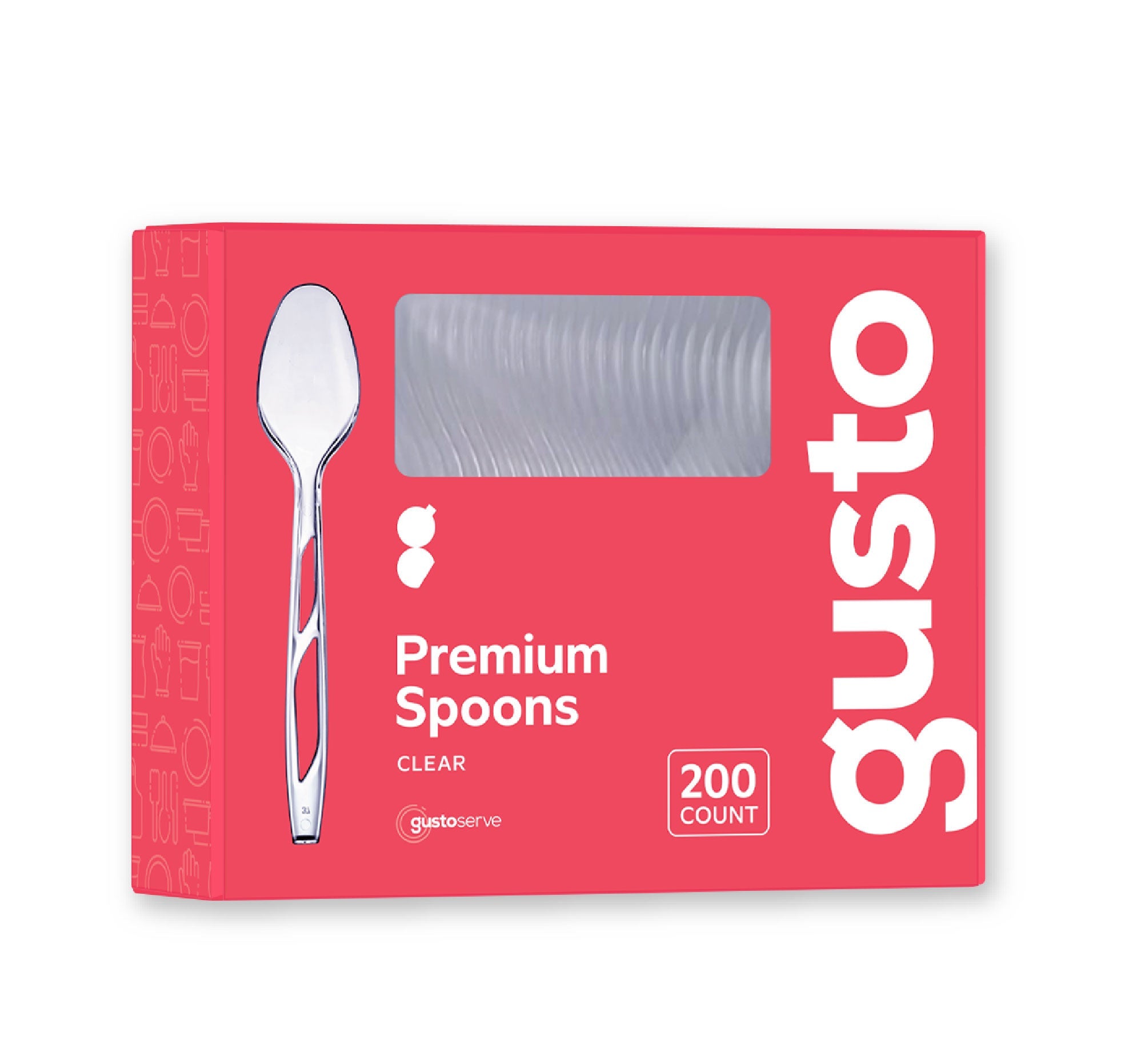 1600ct Premium Heavyweight Disposable Clear Plastic Spoons - Comfy Package