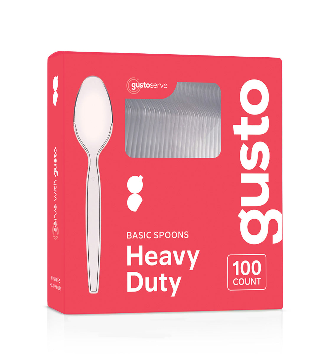 Heavyweight Disposable Basic Plastic Spoons - Clear