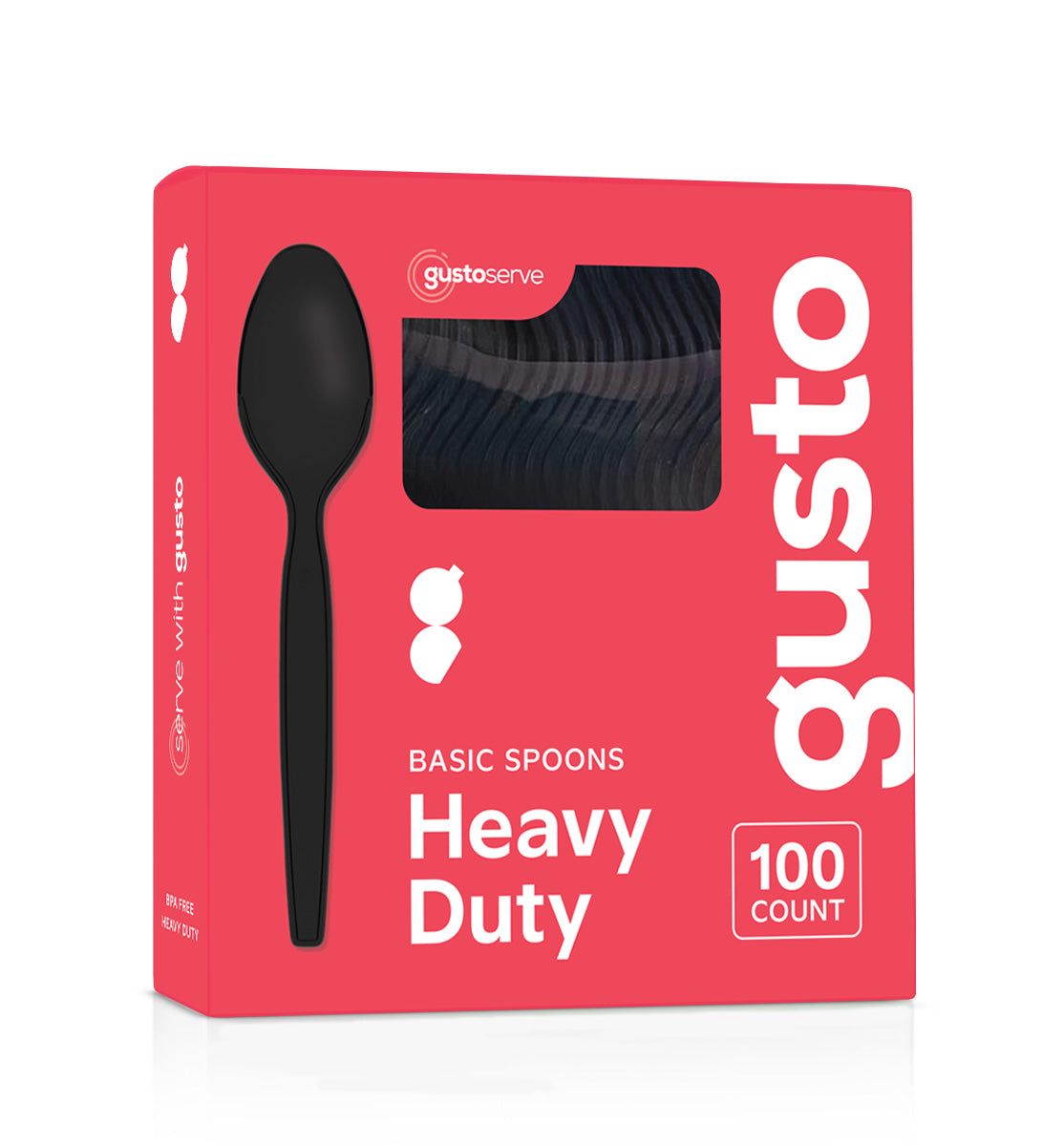 1800ct Heavy Duty Disposable Basic Plastic Spoons - Black - Comfy Package