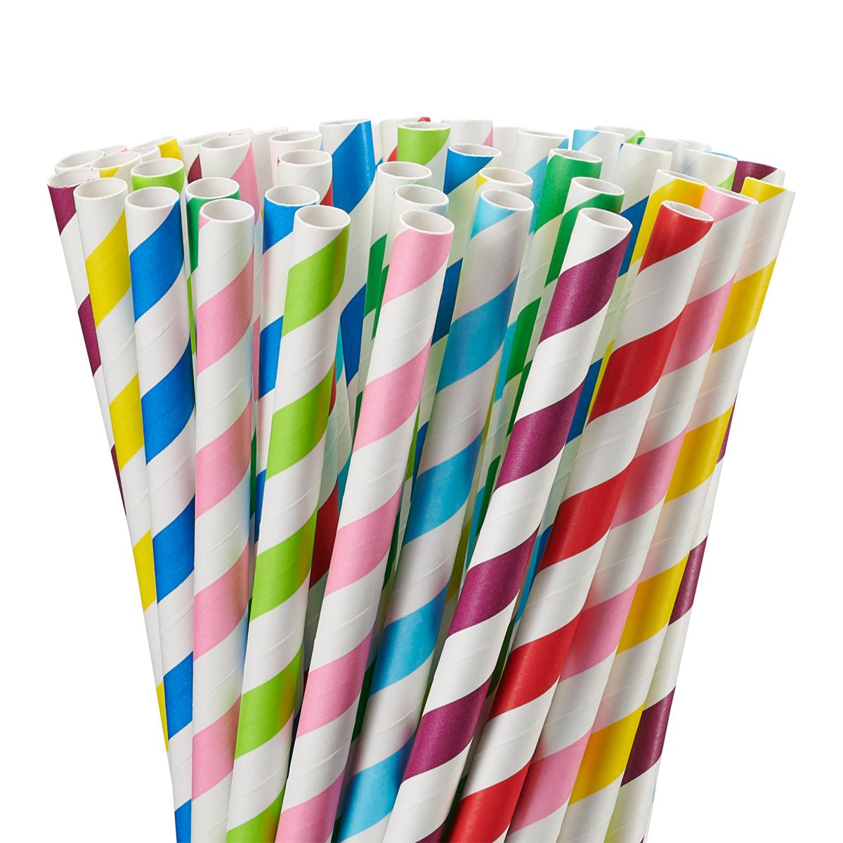 100ct Jumbo Paper Smoothie Straws 100% Biodegradable Assorted Colors - Comfy Package