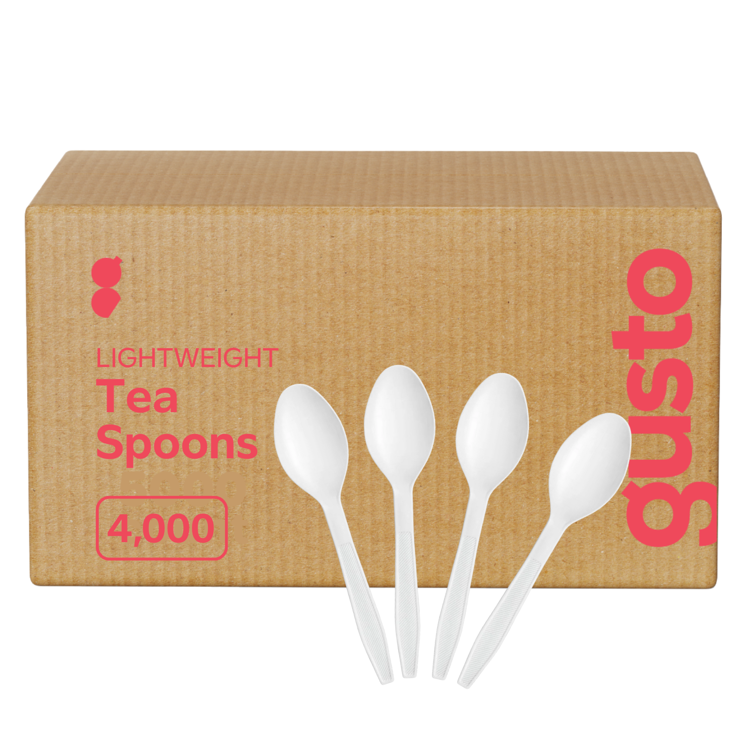 [Case of 4000] Light-Weight White Disposable Plastic Tea Spoons