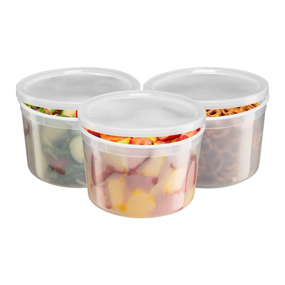 64 oz. Plastic Food Storage Deli Containers With Lids - Comfy Package