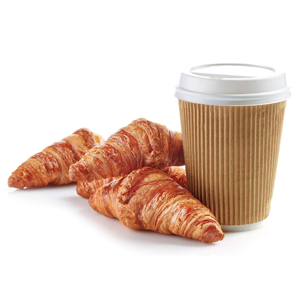 10 oz - 300ct Insulated Ripple Paper Hot Coffee Cups With Lids - Comfy Package