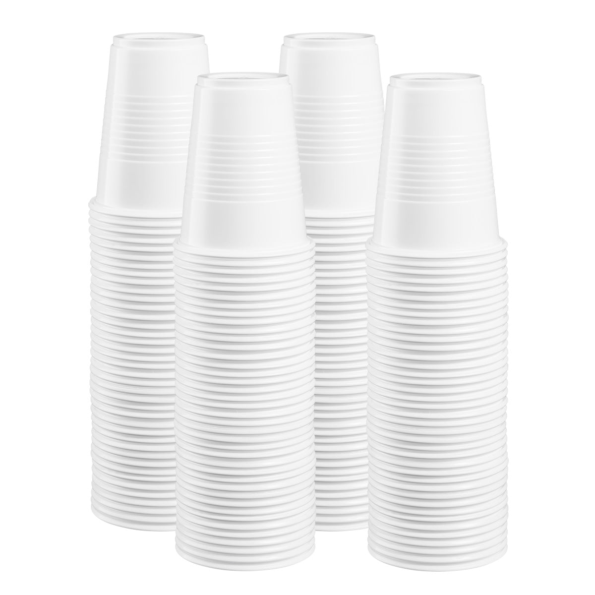 7 oz. White Disposable Plastic Cups - Cold Party Drinking Cups