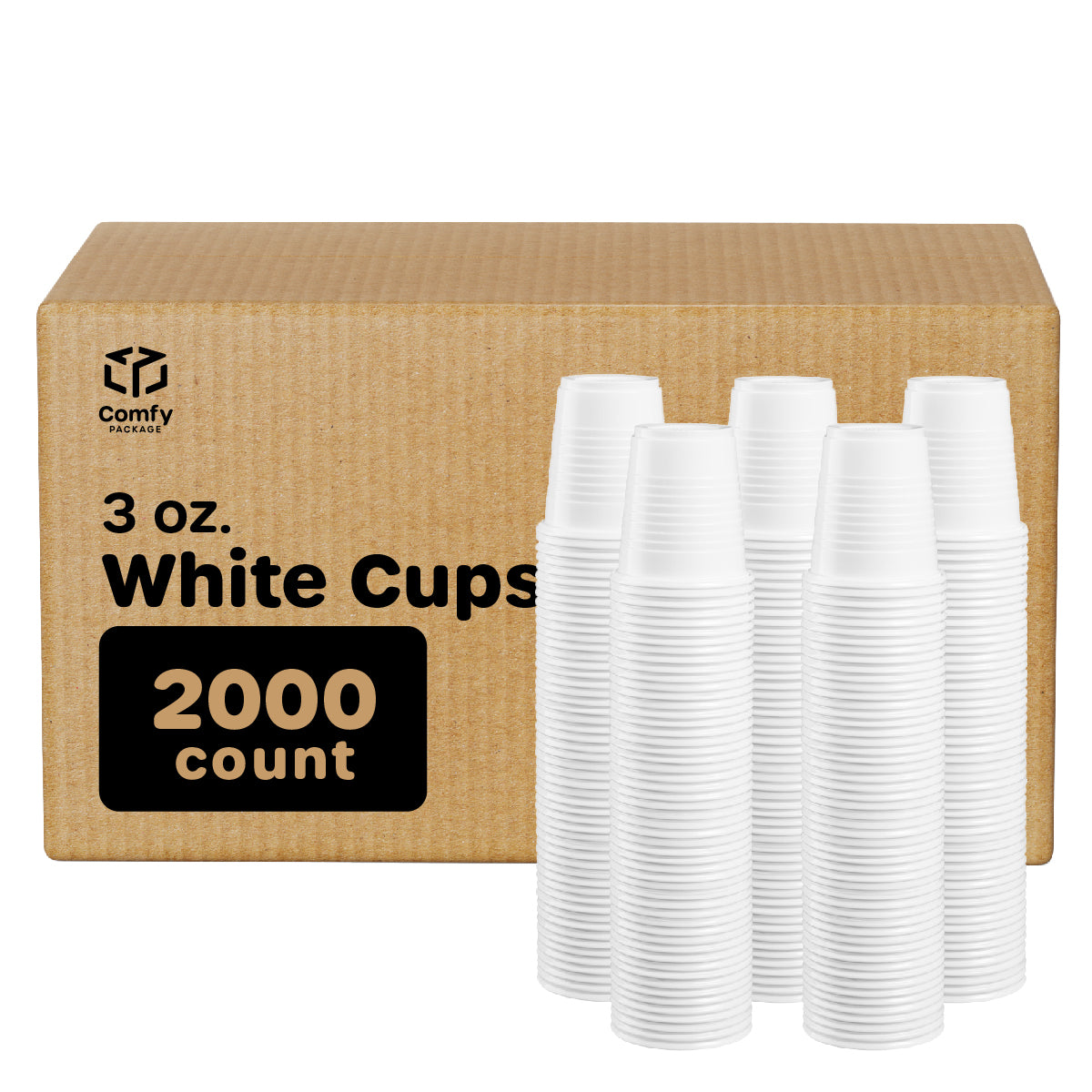 3 oz. White Plastic Cups, Small Disposable Bathroom, Mouthwash Polypropylene Cups