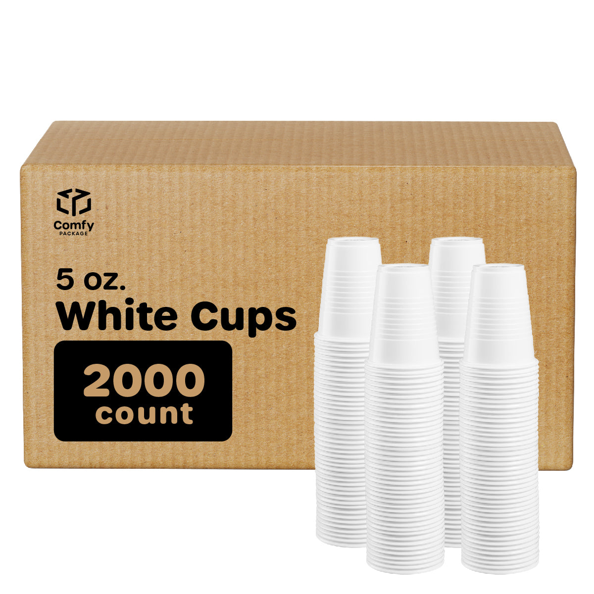 5 oz. White Disposable Plastic Cups - Cold Party Drinking Cups