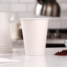 10 oz. Squat White Paper Hot Cups - Comfy Package