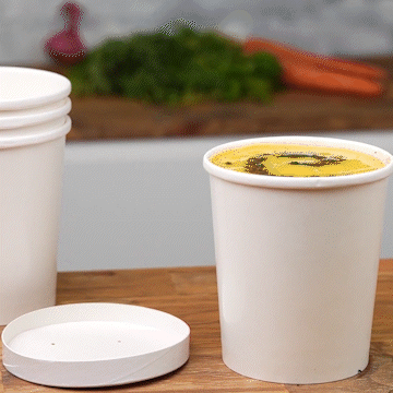 8 oz. Paper Food Containers With Vented Lids, To Go Hot Soup Bowls - White - Comfy Package