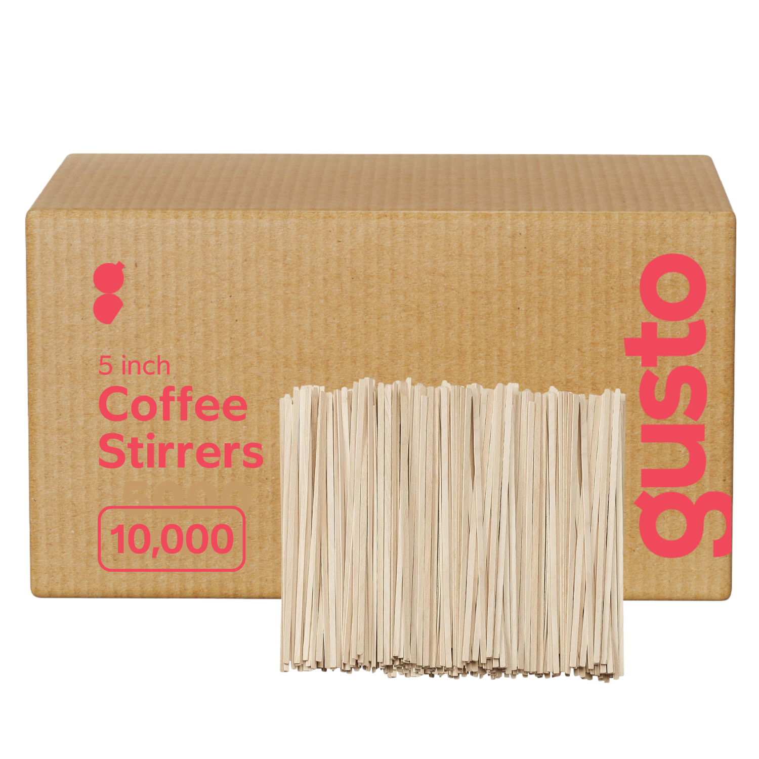 [Case of 10000] Pantry Value 5 Inch Wooden Coffee Stirrers - Wood Stir Sticks