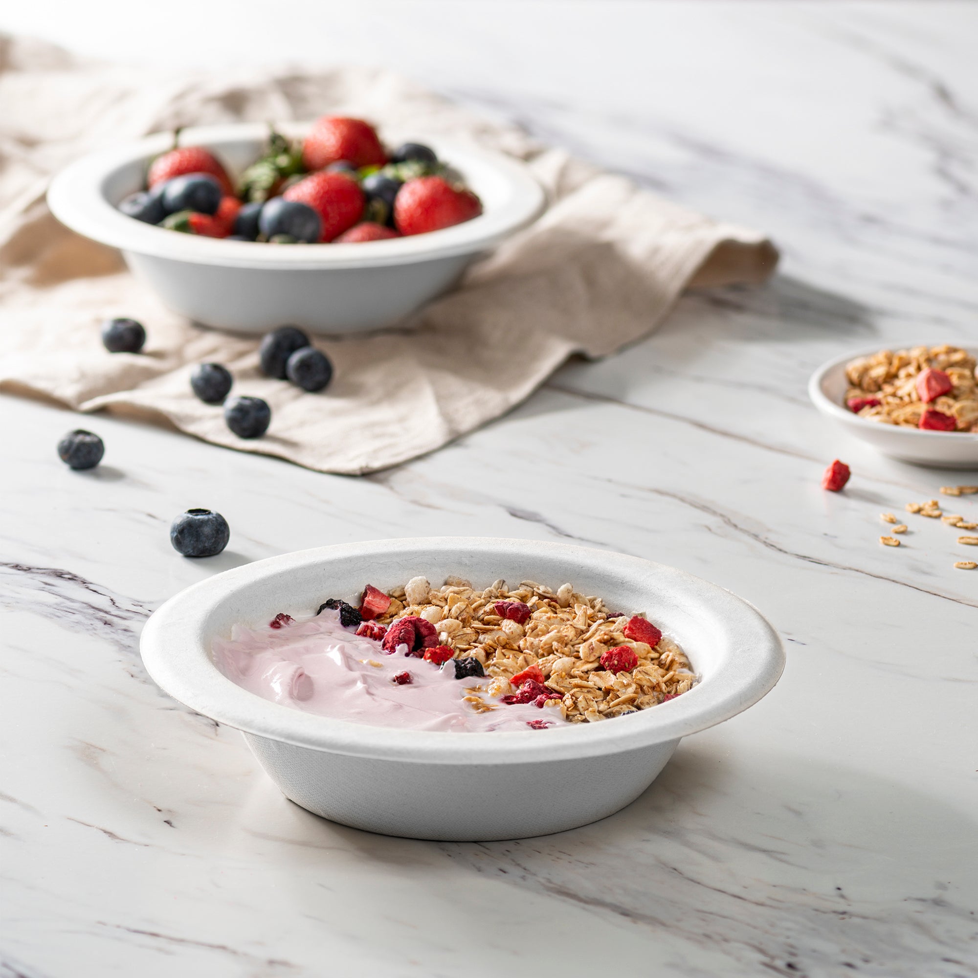 16 oz. Heavy-Duty Bowls Eco-Friendly 100% Compostable Disposable Sugarcane Paper Bowls - Comfy Package
