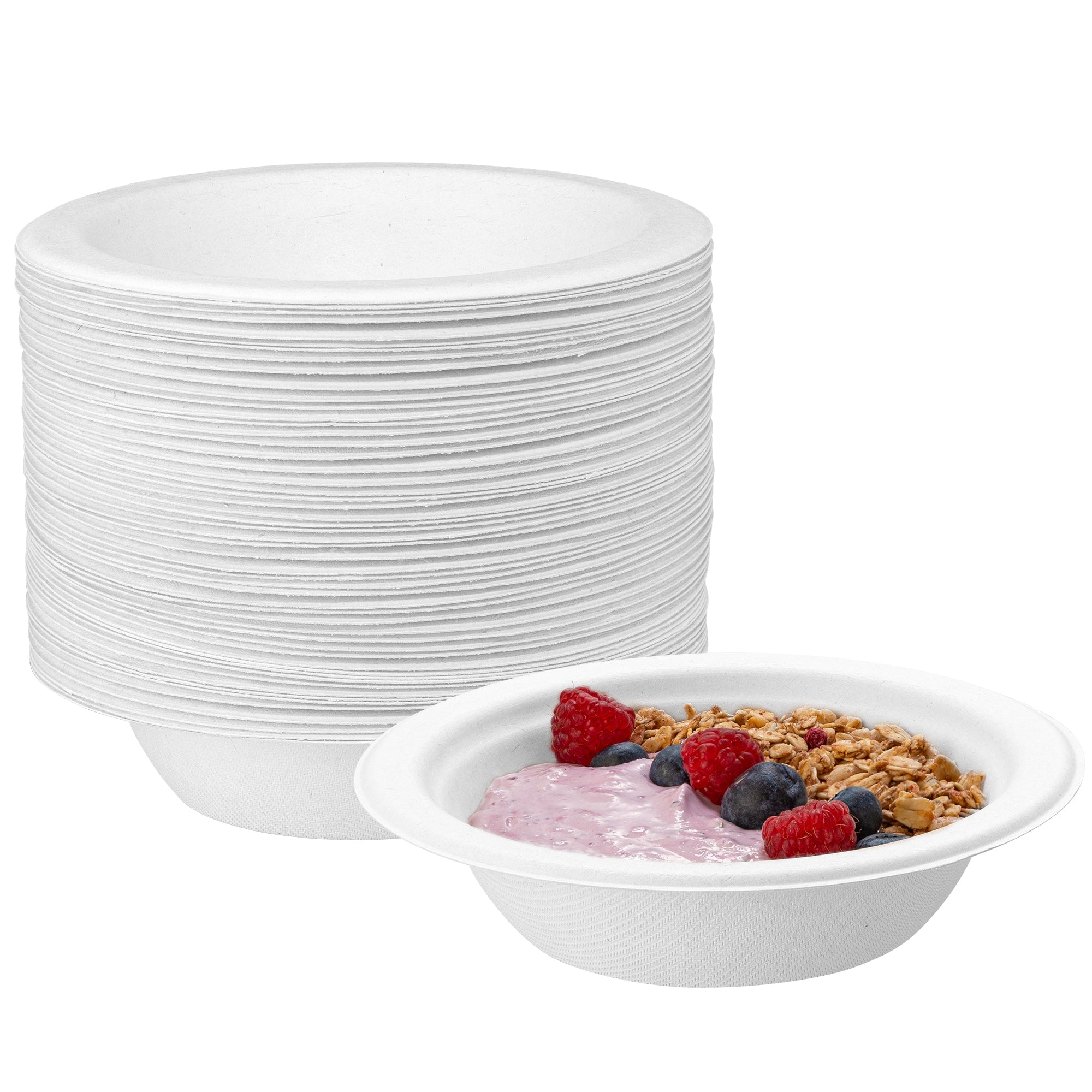 [Case of 1000] 100% Compostable 12 oz Heavy-Duty Soup Bowls Eco-Friendly Disposable Sugarcane Paper Bowls