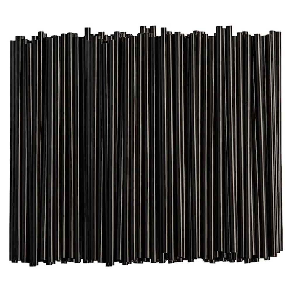500ct Disposable Plastic Drinking Straws 7.75" Black - Comfy Package