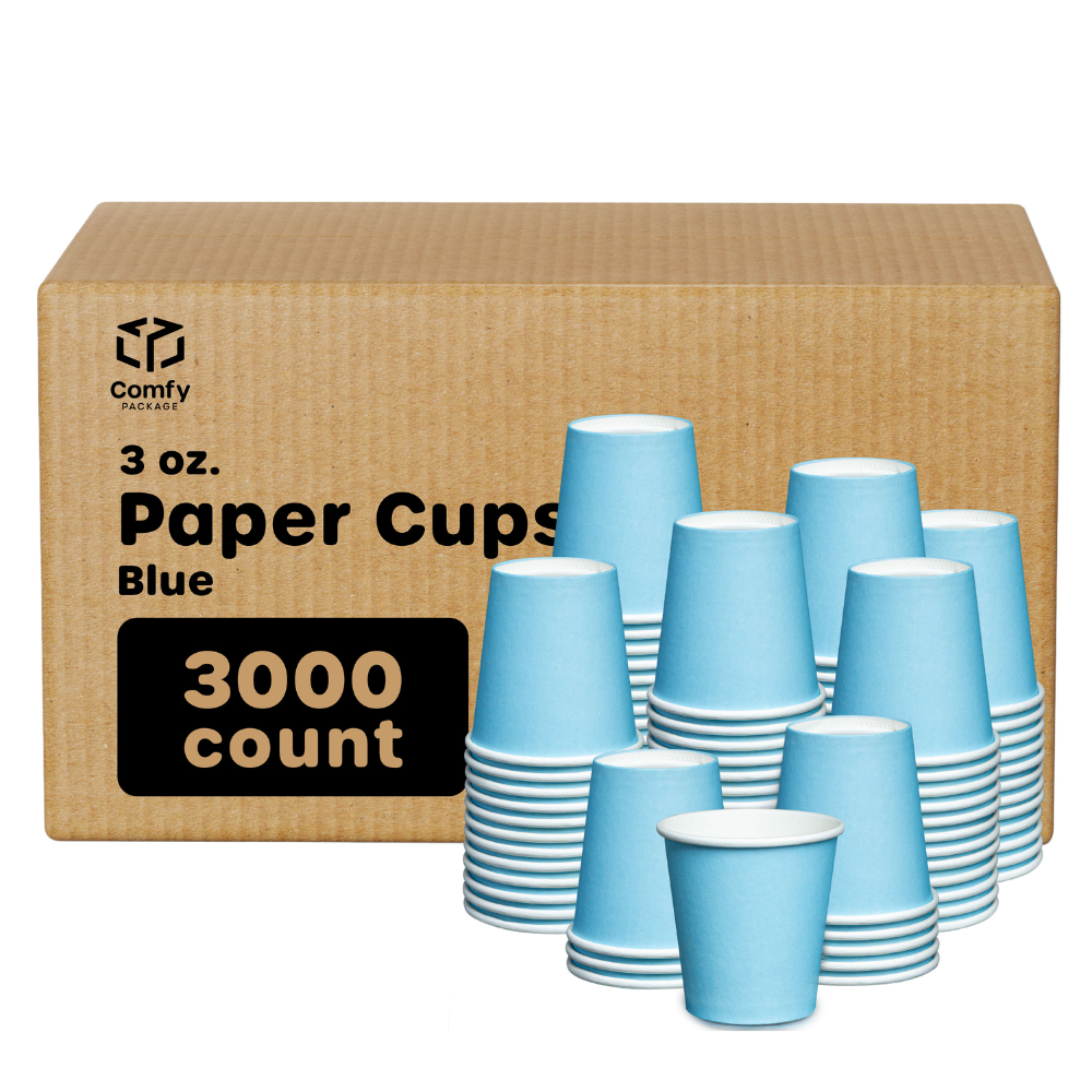 [Case of 3000] 3 oz. Small Paper Cups, Disposable Mini Bathroom Mouthwash Cups