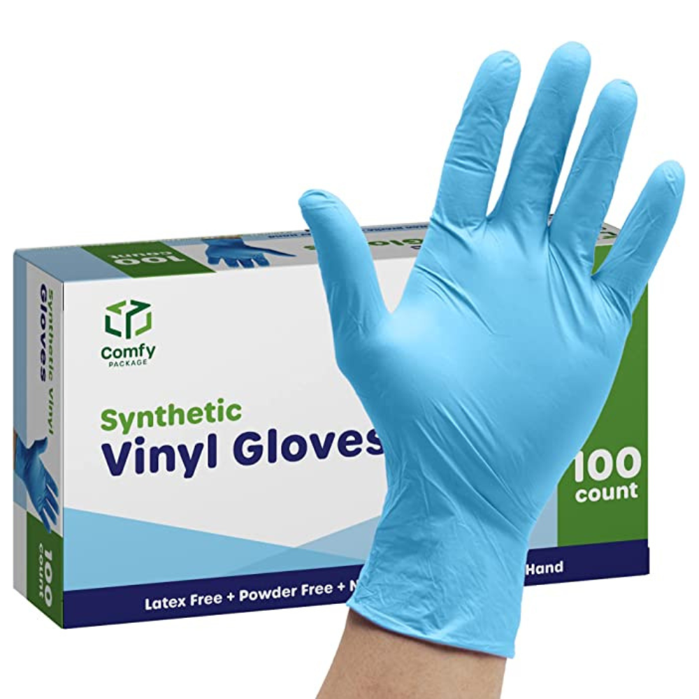 Synthetic Vinyl Blend Disposable Plastic Gloves Powder & Latex Free - Small