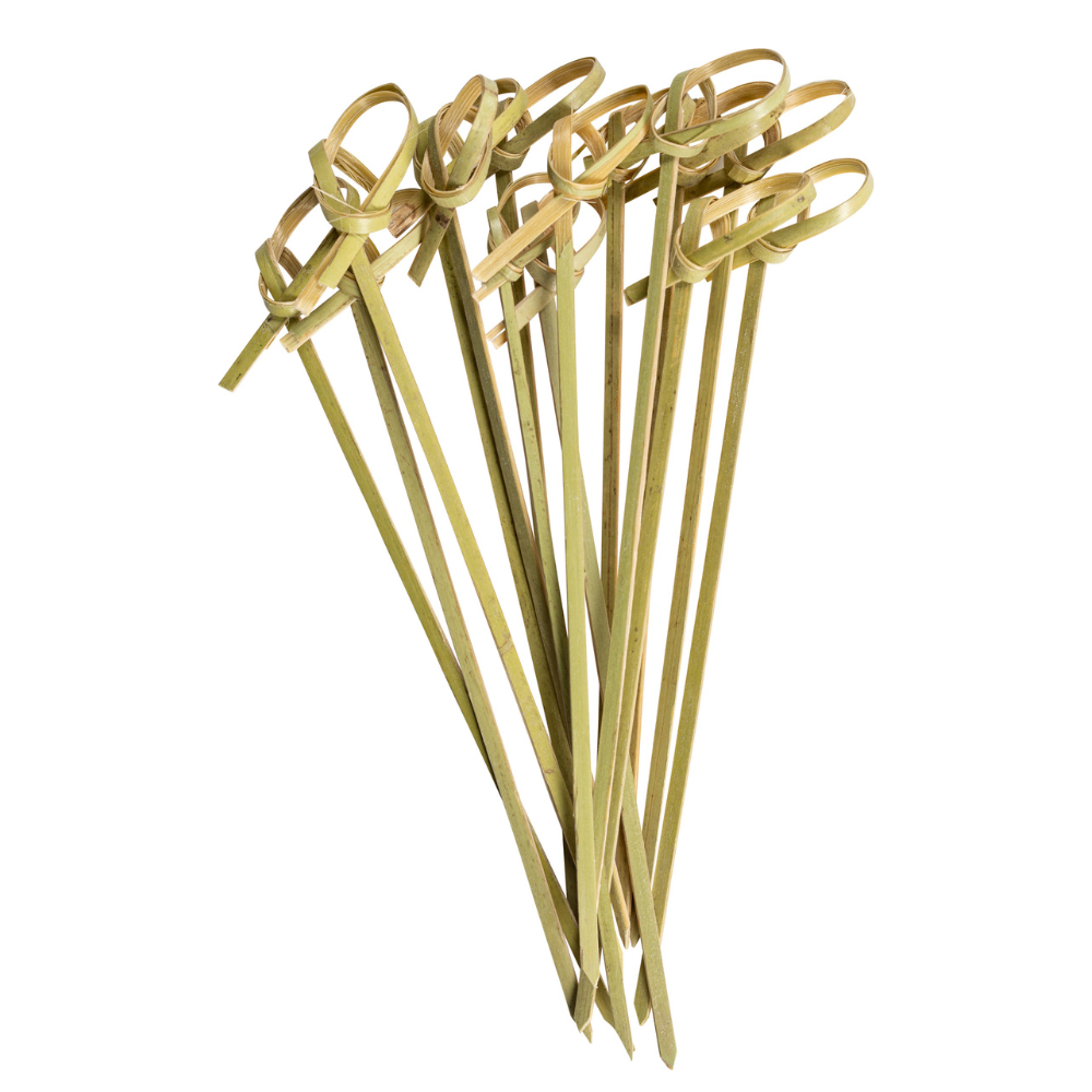 Bamboo Knot Picks - 4.75 Inch Appetizer, Sandwich, & Cocktail Drinks Skewer Toothpicks