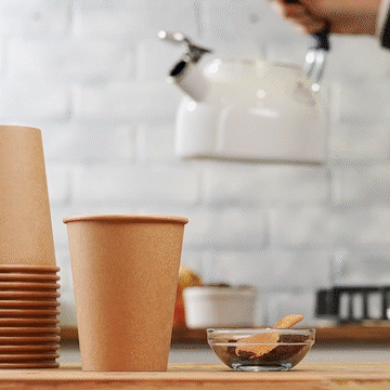 8 oz. Kraft Paper Hot Coffee Cups - Unbleached - Comfy Package