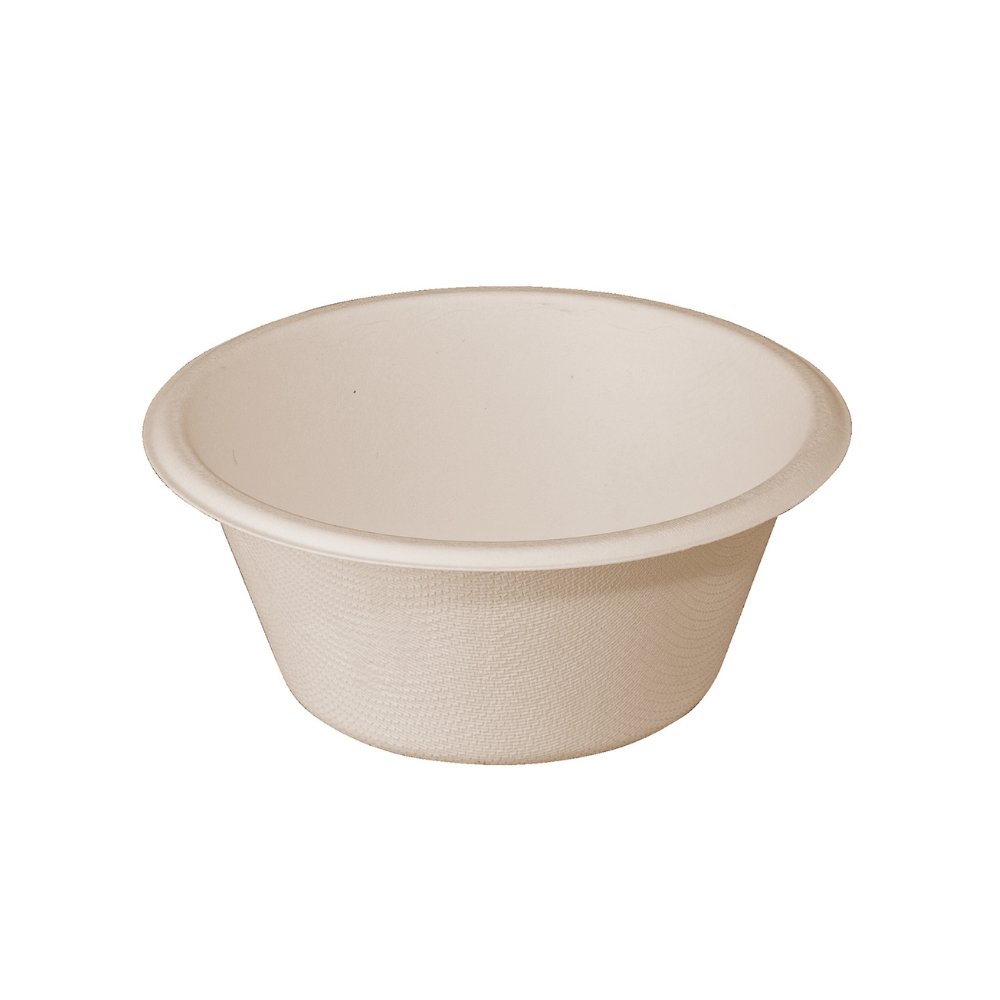 100% Compostable 8 oz. Heavy-Duty Paper Bowls Eco-Friendly Disposable Sugarcane - Kraft