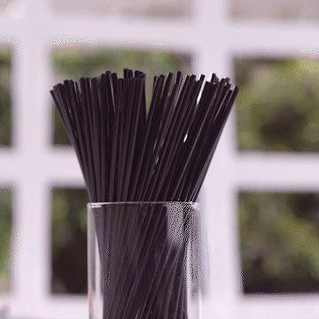 7 Inch Plastic Sip Stirrers Straws Disposable Stir Sticks Black - Comfy Package
